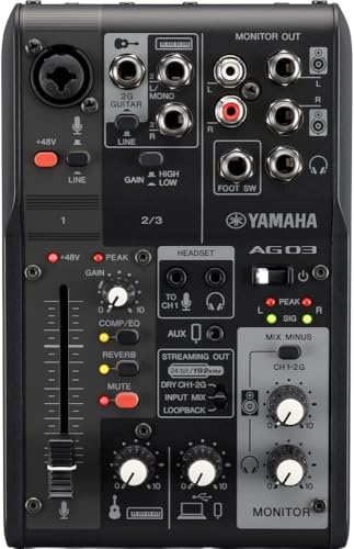 ヤマハ(YAMAHA) ライブストリーミングミキサー 3チャンネル ブラック AG03MK2 B