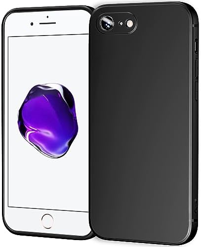 TENOC Phone Case Compatible with iPhone SE (2nd 2020 and 3rd 2022 Generation) & iPhone 7 & iPhone 8, Black Case Anti-Fingerprint Protective Bumper Matte Cover for 4.7 Inch