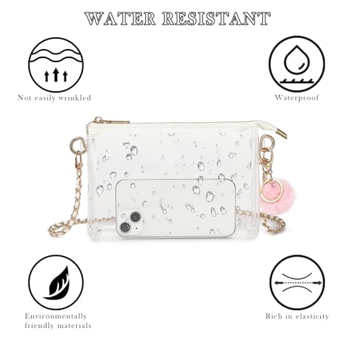 Image of YGR Womens Clear Bag for Stadium Events PVC Small Crossbody Purse for Concert, Party Sports Stadium Approved Present