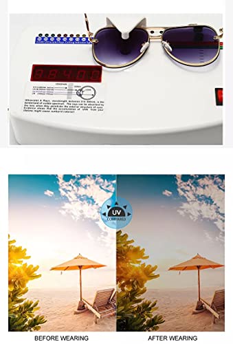 Image of ELEGANTE UV Protected Driving Vintage Pilot Gradient Metal Body Aviator Sunglasses for Men and Women