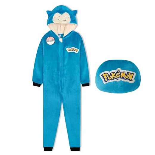 Pokémon Pijama Cuerpo Entero Niño y Adolescente con Capucha, Onesie Invierno Gengar Snorlax, Monos de Dormir Niño Anime (11-12 Años, Azul Snorlax)
