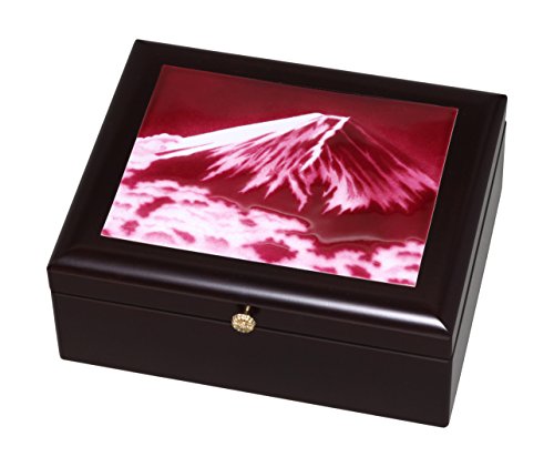 彩光舎 七宝焼き オーバーナイト BOX 赤富士 (大) 019-11