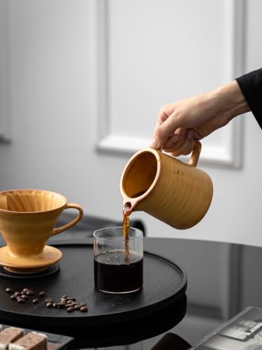 Image of Pour Over Coffee Maker,Ceramic Coffee Maker With 40 pcs Paper Filter,15oz /450ml Pour Over Coffee Dripper (Yellow, V02)