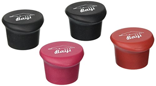 Baiji Bottle Stopper 100% Silicone Wine Bottle Stoppers to Preserve Wine & Other Beverages, Nice Gift, Set of 4