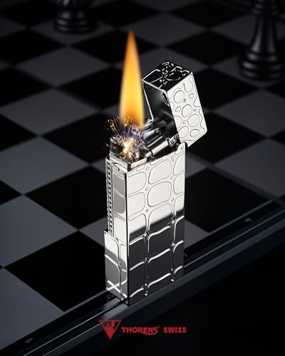 Encendedor THORENS Narrow patrón cocodrilo plata clásico miniatura 6