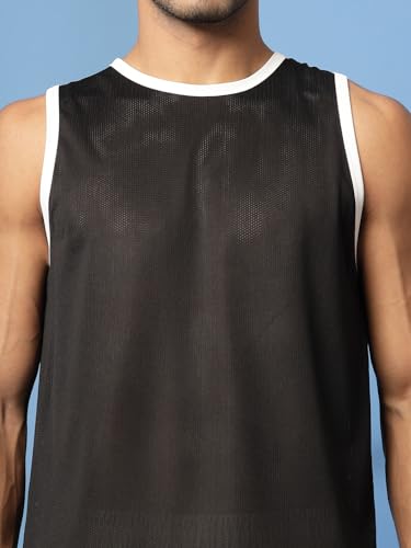 Image of CHKOKKO Men Polyester Solid Gym Regular Fit Tank Tops Sleeveless Sports Vest