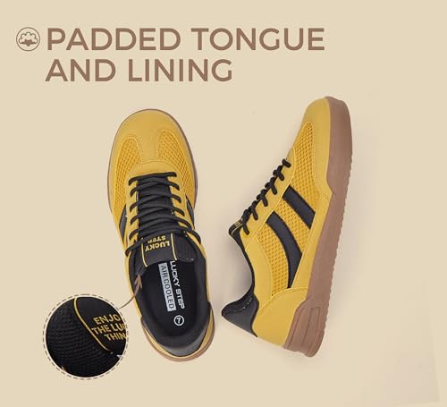 LUCKY STEP Women's Retro Fashion Sneakers Classic Mesh Gum Sole Tennis Footwear Casual Running Trainer Skate Walking Shoes2