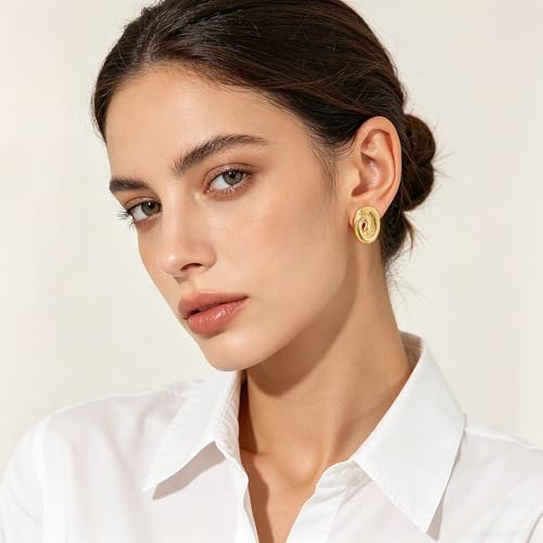 Aretes Clip On de Latón con Baño de Oro 14K miniatura 2