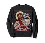 Party Savior Jesus Christ Santa Beer Ugly Christmas Sweater Sweatshirt