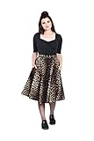 100% Baumwolle Hell Bunny Panthera Leopardenmuster Kreis 50s Jahre Rock - Braun, UK 14 (L)