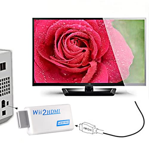 Adaptador Convertidor de Wii a 720P/1080P, Adaptador Convertidor de Audio y Vídeo con Salida Mejorada, Salida de Audio y Vídeo de 3,5 Mm, Compatible con Todos los Modos de