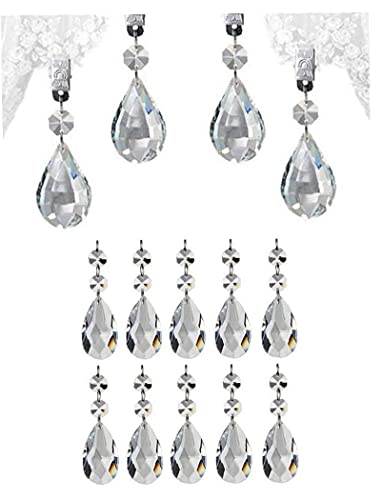 Sanfiyya Tafelkleed Hanger Kristal Glas Teardrop Prisma's Clip Tafel Cover Gewichten 3.8 CM 10 STKS - Image 8