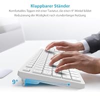 LeadsaiL K786 Tastatur Maus Set Kabellose, Tastatur und Maus, QWERTZ Deutsches Layout Funktastatur mit Maus, Flüsterleiser Tastenanschlag, 2.4 GHz mit 2-in-1 USB Nano Empfänger für PC/Laptop (Weiß) – Ansicht 4