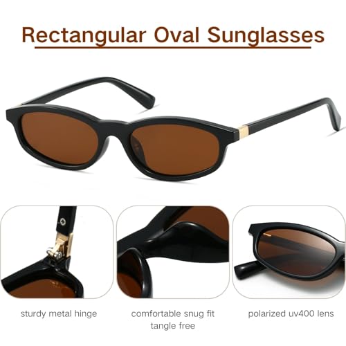 Image of Freckles Mark Polarized 90s Thin Narrow Sunglasses for Women Men Small Sun Glasses Plastic Frame