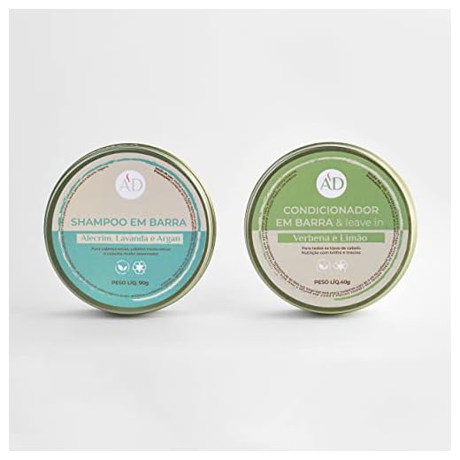 Kit Shampoo em Barra + Condicionador em barra & leave-in - 100% Natural, Vegetal e Feito à Mão | Elaborado No Processo a Frio Com Óleos Essenciais - Aroma D'alma (Cabelos Secos)