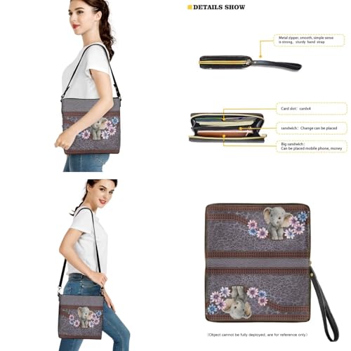 Image of Bucket Crossbody Bag Set for Women Lady, Leather Purse and Wallet Set Large Bucket Bag with Wallet