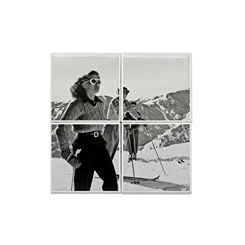 Esprit vintage montagne avec ces carreaux en céramique style ski rétro des 70s