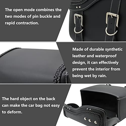 Wenlicp Motorcyle Saddlebags，Pu Waterproof Leather Side Bags， Saddle Bags 30L Saddle Bags For Sportster Softail Dyna V-Star Shadow… #TOP2