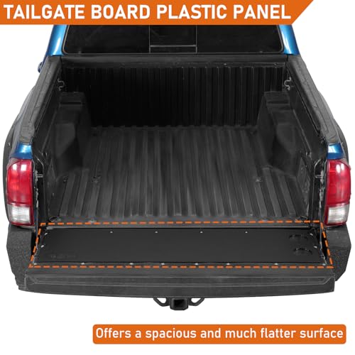 Image of Hooke Road Tacoma Flat Tailgate Cover Panel Table Plate Pad for 2005-2023 Toyota Tacoma 2nd 3rd Gen, Tail Gate Camping Cutting Board - Black