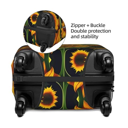 Beautiful sunflower Luggage Covers For Suitcase Approved,Suitcase Cover Protector Fit 18-32 InchLuggage, Large4