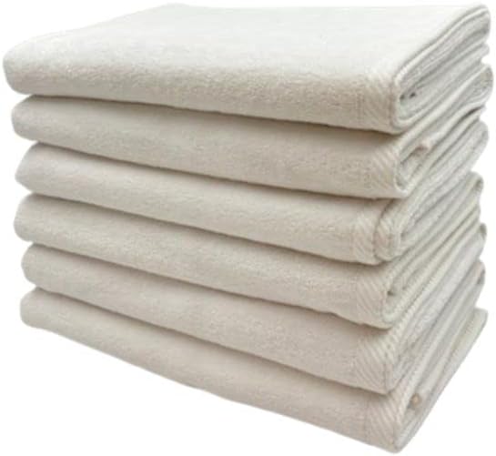 BYFTIris (White) Luxury Bath Towel (70 x 140 Cm-Set of 6) 100% Combed Cotton, Highly Absorbent and Quick dry, Classic Hotel and Spa Quality Bath Linen-600 Gsm