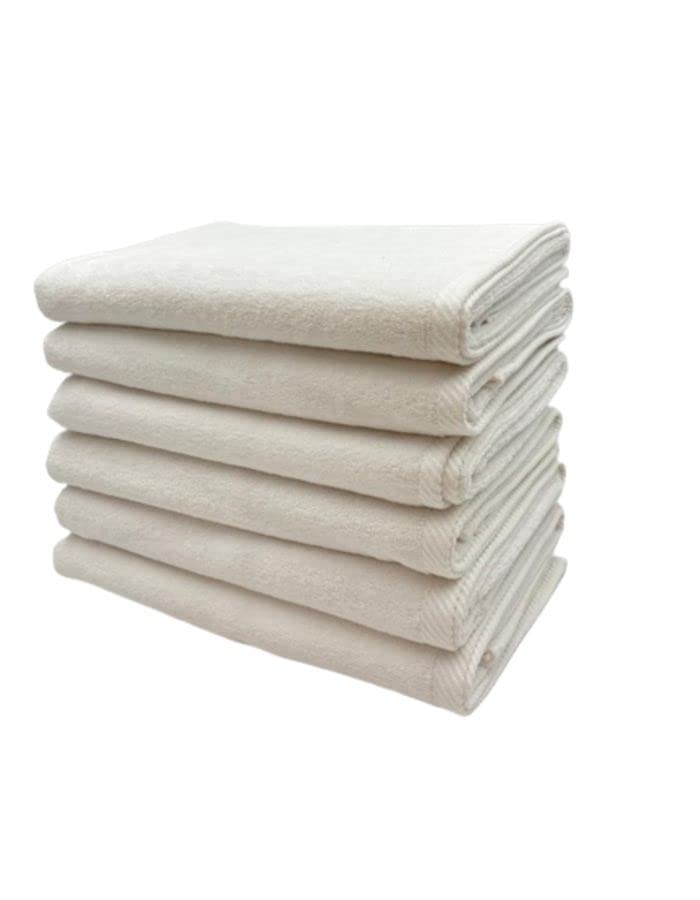 BYFTIris (White) Luxury Bath Towel (70 x 140 Cm-Set of 6) 100% Combed Cotton, Highly Absorbent and Quick dry, Classic Hotel and Spa Quality Bath Linen-600 Gsm