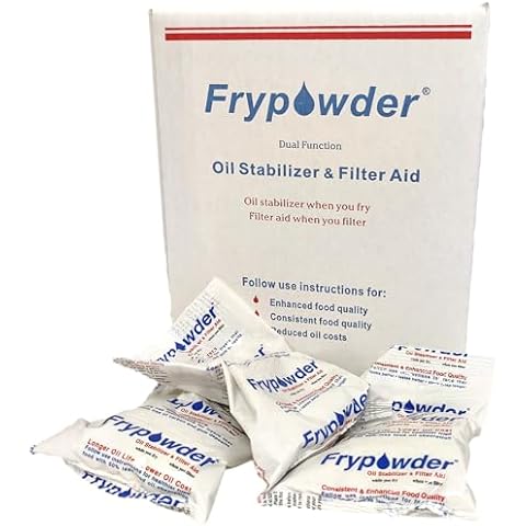 MirOil P32B Fry Powder Oil Stabilizer Filter Aid, 32 x Size B Portion Pack (240 ML Each), Deep Fryer Cooking Oil Saver, Removes Carbon Deposits Cover