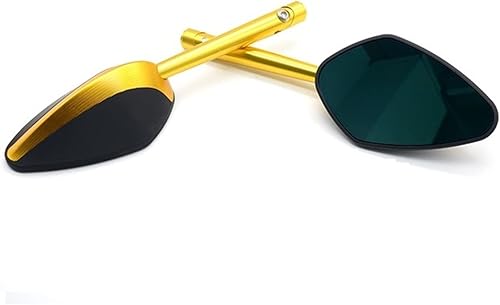Mirror CNC Aluminum Motorcycle Rearview Side Mirror For Kawasaki GTR1400 CONCOURS H2 H2R ZX9R (Color GOLD, Size Normal)