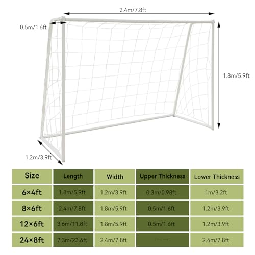 Soccer Goal Net, Sports Soccer Replacement Goal Nets Football Net Soccer Netting for Backyard Games and Training for Adults and Youth Soccer Practice(8X6FT) - Thumbnail 5
