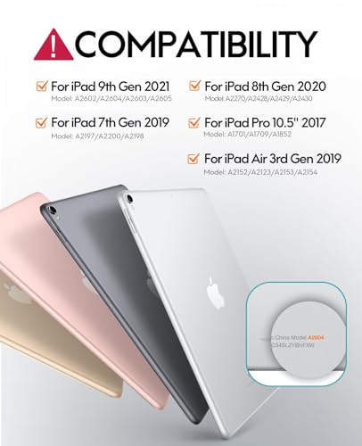 CHESONA iPad Keyboard 9th Generation, 7 Color Backlit, Multi-Touch Trackpad, Built-in Pencil Holder, 2 Bluetooth Channels, Flip Stand Keyboard Case for iPad 9th/8th/7th Gen 10.2 - Image 3