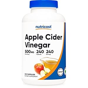 Nutricost Apple Cider Vinegar Capsules 500mg, 240 Vegetarian Capsules – Natural, Vegetarian, GMP, Non-GMO and Gluten Free