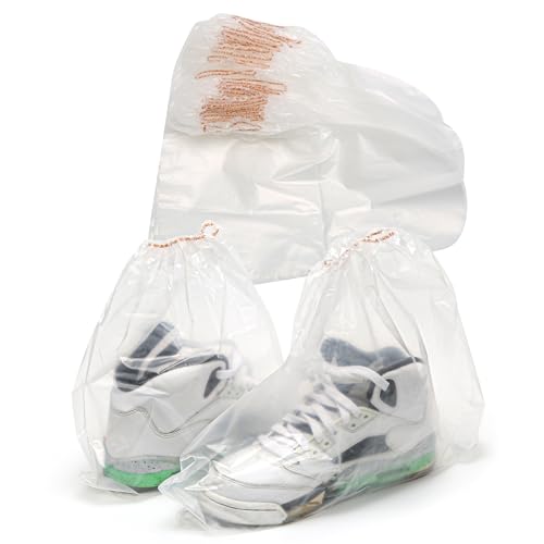 MAIXINNEW 30 Pcs Waterproof Shoe Covers Non Slip, Shoe Covers Disposable Clear, Plastic Shoe Covers for Rain Transparent