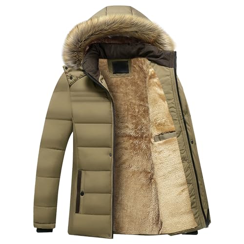 Manteau à capuche épaissi pour hommes parka doudoune noire imperméable