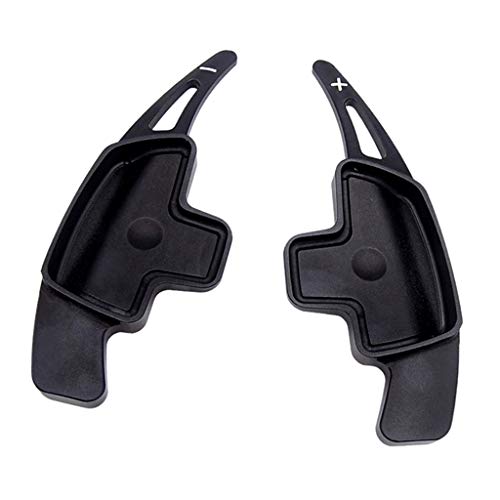 #N/A 2 peças de acessórios de interior preto para remo de volante, capas de extensão para Classe B C