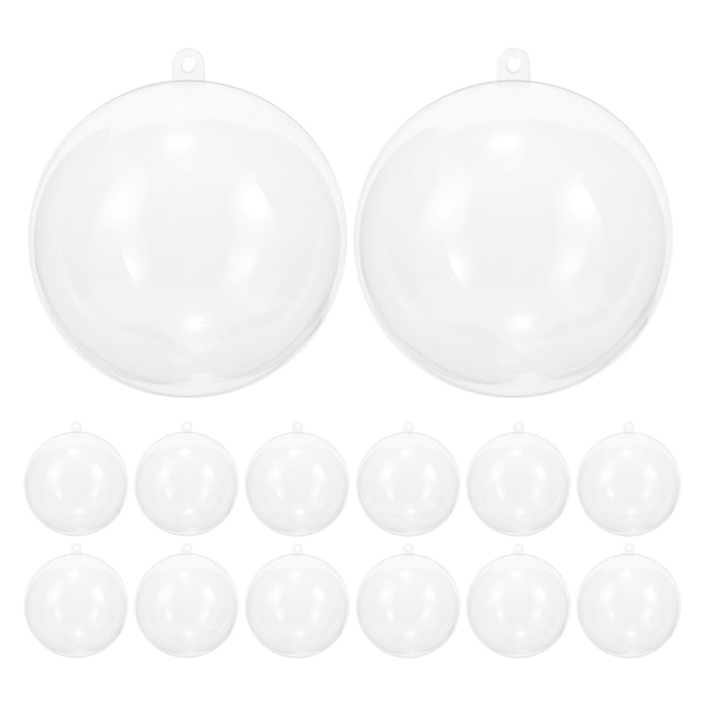 Boules de Noël rondes de 10 cm transparentes et vides à suspendre