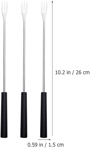 Miniatura 2 de STOBAZA 6 tenedores de fondue de acero inoxidable de 10.2 pulgadas, palitos de fondue de queso, utensilios de cocina, tenedores de alimentos con