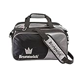 600D/840D Stoffe. Brunswick Crown Doppel-Tragetasche mit Schuhbeutel, Bowling-Tasche, silberfarben