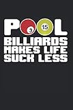 Pool Billiards Makes Life Suck Less: A5 Monatsplaner Terminplaner Journal Kalender, Pool Billard Spruch Snooker Billardkugel