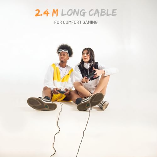 EvoFox Elite Ops Wired Gaming Controller for PC, Android TV and PS3 with 2.4m Long Cable | Dual Vibration Rumble Motors | Zero Lag Connectivity... - Image 6