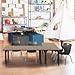 Romig Trek 48 x 24 in. Adjustable Classroom Table- Noble Oak Top, Black Base & 2 Andy 12 in. Black Stack Chairs