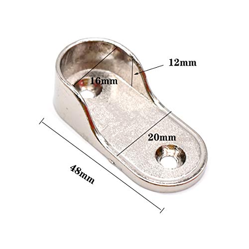 Zliger 10 Pezzi Supporto Tubo Armadio,Sostegno Asta Appendiabiti Reggitubo Laterale Lega Zinco Staffa per Mobili Guardaroba Vestiti Appesi (16MM) - Image 3