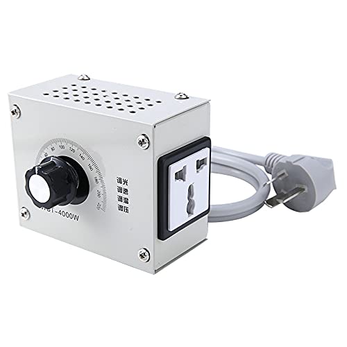 1 contrôleur de tension variable 4000 W AC 220 V avec adaptateur pour variateur de vitesse du ventilateur pour outils domestiques
