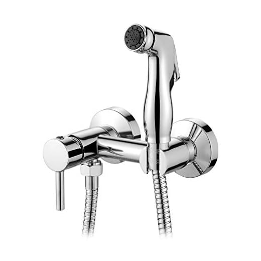 Ibergrif M22012, Monomando para Bidé WC, Grifo de Ducha para Agua Fría y Caliente, Cromo, Plata