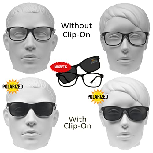 proSPORT Bifocal Sun Glasses with Magnetic Polarized Clip On Gray Brown Lenses Black 1.25 1.50 1.75 2.00 2.25 2.50 2.75 3.003