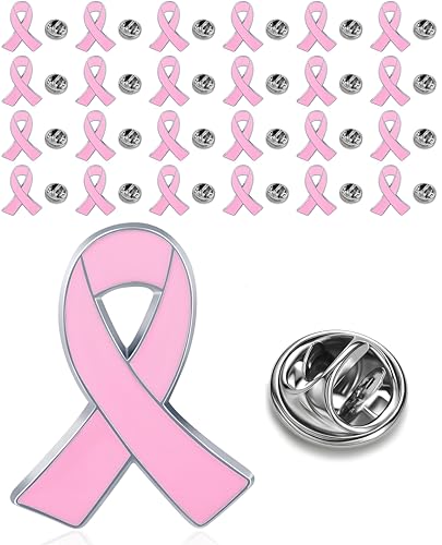 25/50/100/200 pieces pink ribbon pins breast cancer awareness enamel lapel pin for Women Breast Cancer Awareness Brooch pins Charity Public Social Event badge bulk