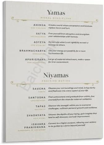 Yoga Ethics Poster Yamas Niyamas - 1