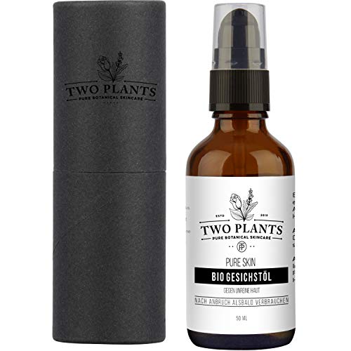 Preisvergleich Produktbild [NEU] Bio Gesichtsöl gegen Unreinheiten / Sanfte Gesichtspflege gegen Unreinheiten / Anti Pickel Gesichtsöl / Akne Bio Hautöl / 50 ml BIO / Pure Skin / Green Balsam von Two Plants