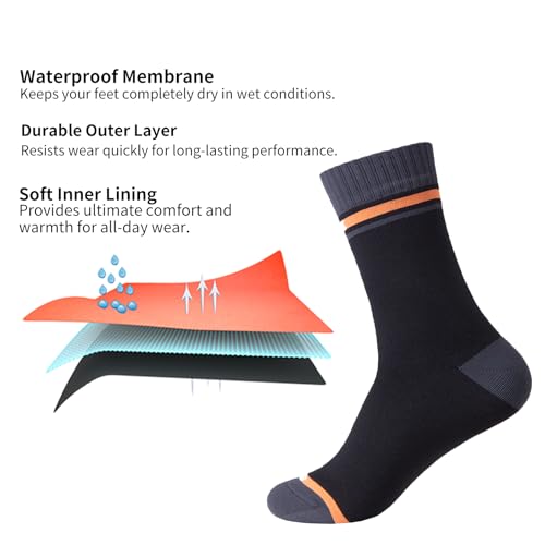 Waterproof Socks for Hiking and Skiing - Thermal Moisture Wicking Wading Socks for Men and Women3