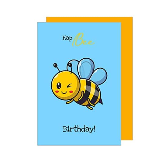Edition Seidel Tarjeta de felicitación de cumpleaños premium con sobre. Tarjeta de felicitación Billet Happy Birthday para mujer hombre niños adolescentes joven abeja (G3456 SW023)