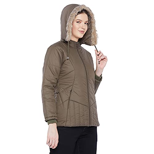 Image of VERO AMORE Women's Black winter wear full sleeve solid parka Jacket-2072A